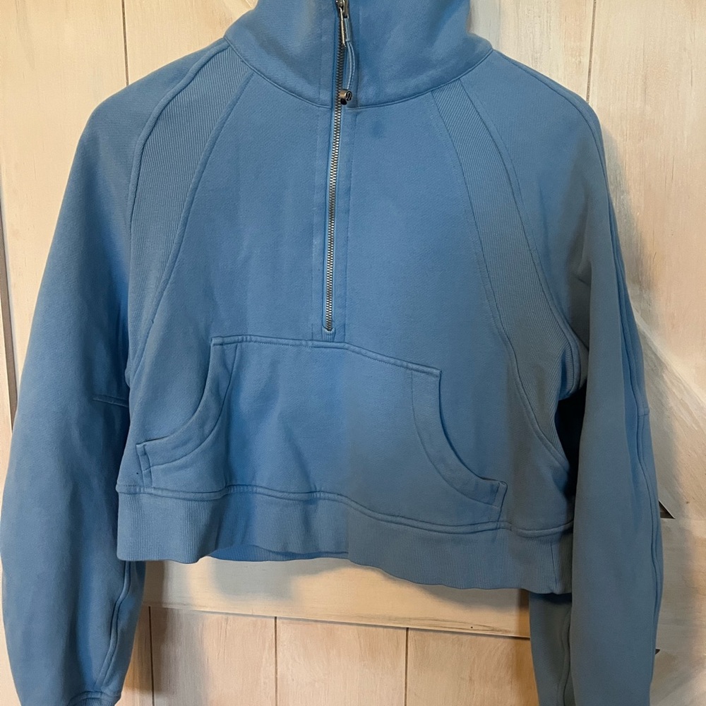 Lululemon Athletica Blue Boxy Crop Hoodie Long Sleeve